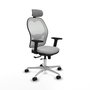 PIQUERAS Y CRESPO Silla de oficina Jorquera con mecanismo Sincro/Traslack, Gris claro y Blanco