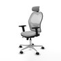 PIQUERAS Y CRESPO Silla de oficina Jorquera con mecanismo Sincro/Traslack, Gris claro y Blanco