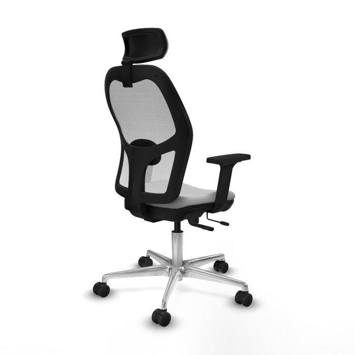 PIQUERAS Y CRESPO Silla de oficina Jorquera con mecanismo Sincro/Traslack, Gris claro y Blanco