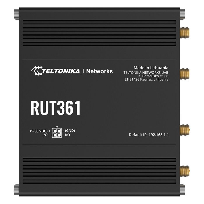 Teltonika RUT361 Router Industrial 4G/LTE Cat 6 con WiFi 4 (802.11n), 2x LAN RJ45, VPN, Soporte SIM, Antenas Externas, -40°C a 75°C Teltonika RUT361 Router Industrial 4G/LTE Cat 6 con WiFi 4 (802.11n), 2x LAN RJ45, VPN, Soporte SIM, Antenas Externas, -40°C a 75°C