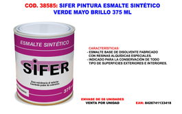 SIFER Esmalte Sintético Verde Mayo Brillo 375 ml