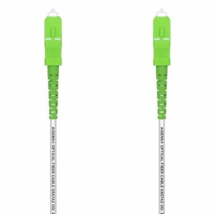 Aisens Latiguillo de Fibra Óptica G657A2 3.0 9/125 SMF Simplex 40m Blanco SC/APC-SC/APC