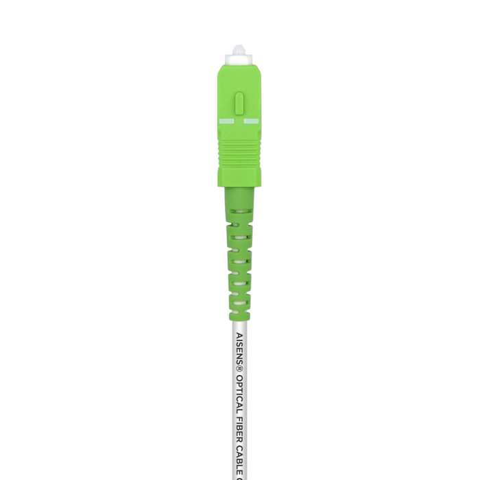 Aisens Latiguillo de Fibra Óptica G657A2 3.0 9/125 SMF Simplex 40m Blanco SC/APC-SC/APC