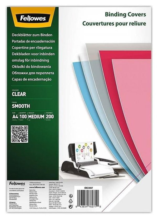 Fellowes Tapas de Encuadernación DIN A4 0,2 mm Transparentes Fellowes Tapas de Encuadernación DIN A4 0,2 mm Transparentes