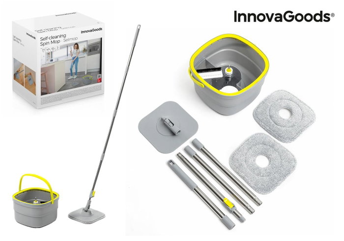 Inde Mopa Giratoria con Autolimpieza y Cubo Separador Inde Mopa Giratoria con Autolimpieza y Cubo Separador