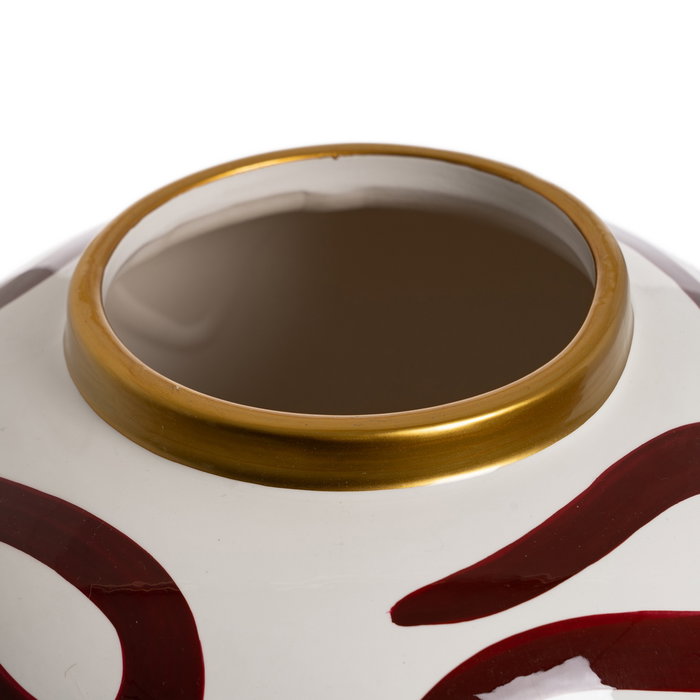 Tibor Blanco-Marrón Porcelana Decoración 25 X 25 X 63 cm