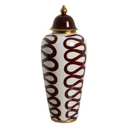 Tibor Blanco-Marrón Porcelana Decoración 25 X 25 X 63 cm