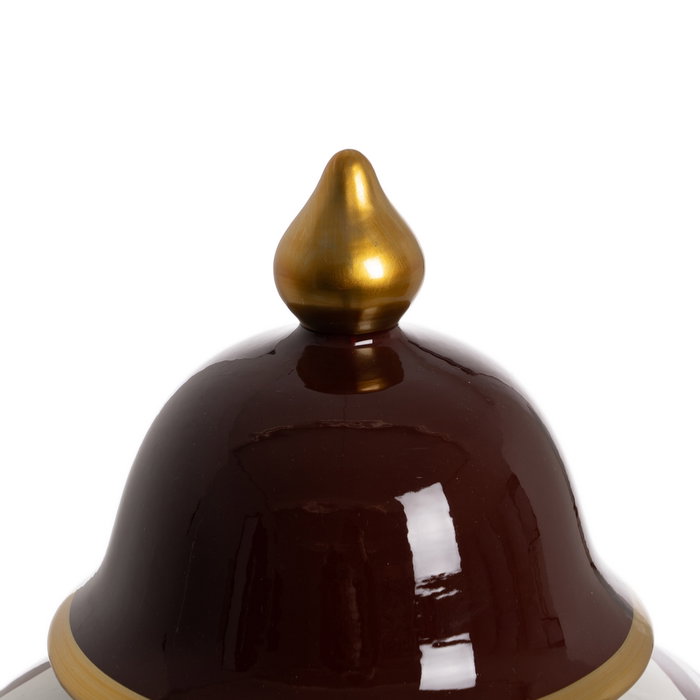 Tibor Blanco-Marrón Porcelana Decoración 25 X 25 X 63 cm