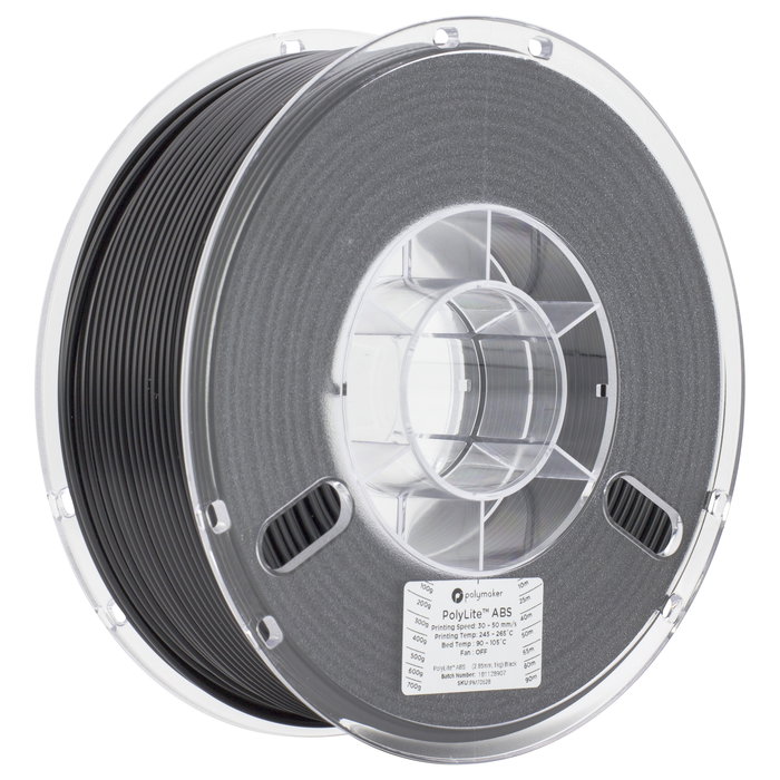 Polmask Filamento ABS 1.75mm, Color Negro, 1 kg