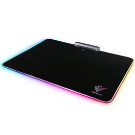 Phoenix Xpad Rgb Alfombrilla Gaming Negra Base Metálica Superficie Antideslizante 10 Modos Luces Plug and Play