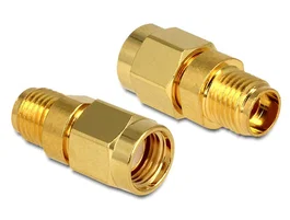 Delock Adaptador RP-SMA Macho a SMA Hembra, Conector Coaxial DeLOCK 88728, Contactos Chapados en Oro, Longitud 18 mm