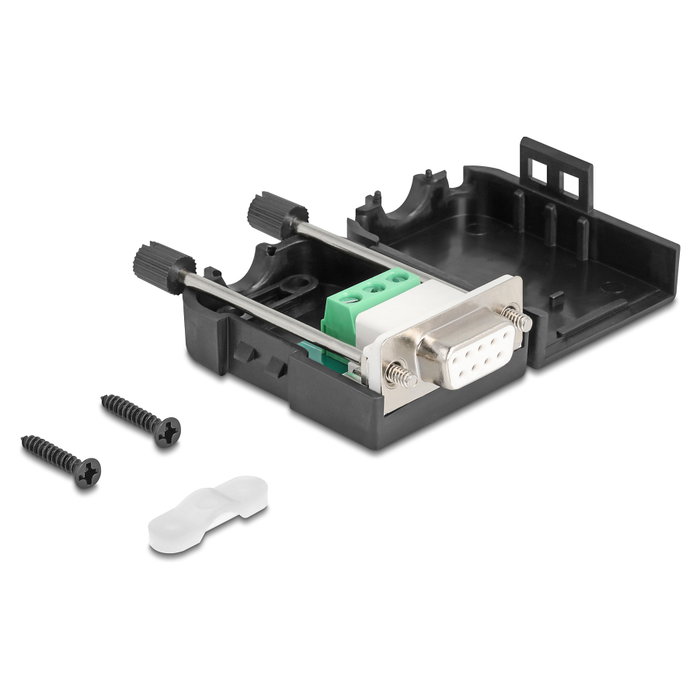 DeLOCK 90655 Conector D-Sub 9 Hembra con Bloque de Terminales de 3 Pines