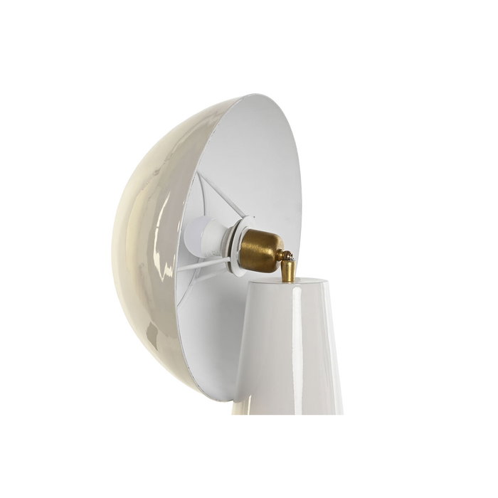 DKD Home Decor Lámpara de Sobremesa Seta Lacada Blanca en Hierro