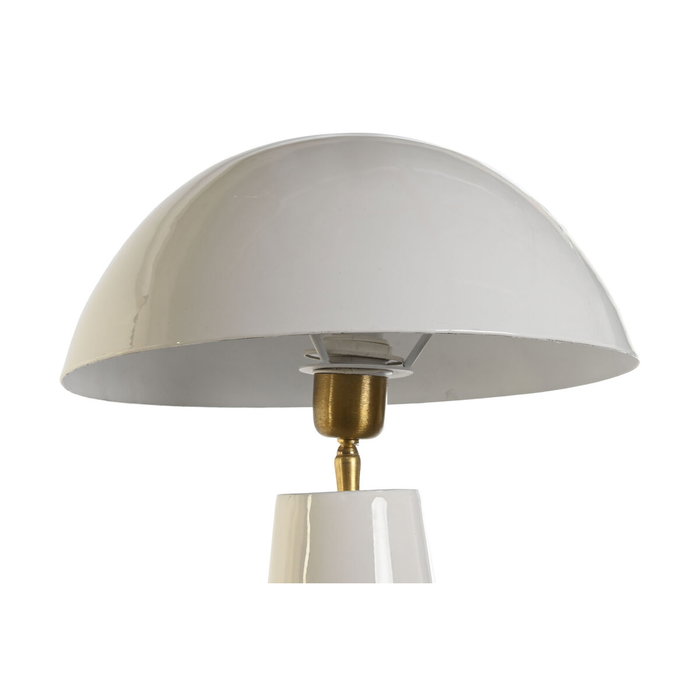 DKD Home Decor Lámpara de Sobremesa Seta Lacada Blanca en Hierro