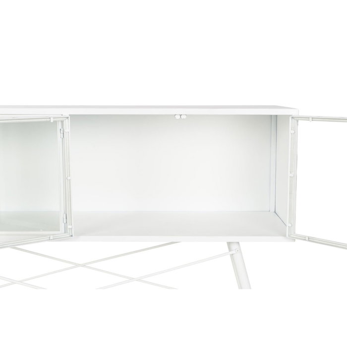 DKD Home Decor Consola de Metal y Cristal Blanco 120x35x80 cm