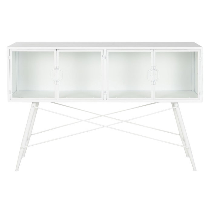 DKD Home Decor Consola de Metal y Cristal Blanco 120x35x80 cm