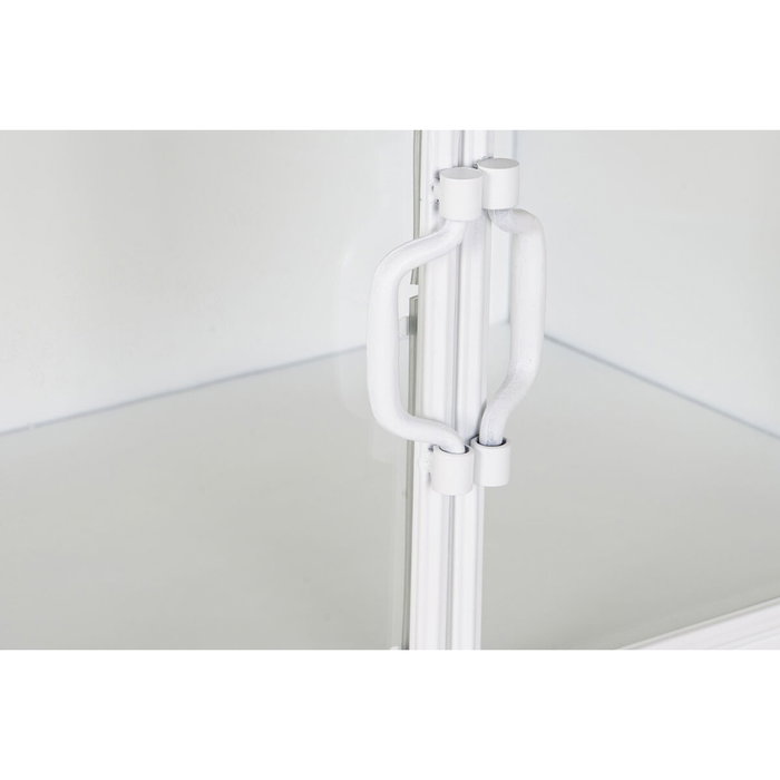 DKD Home Decor Consola de Metal y Cristal Blanco 120x35x80 cm