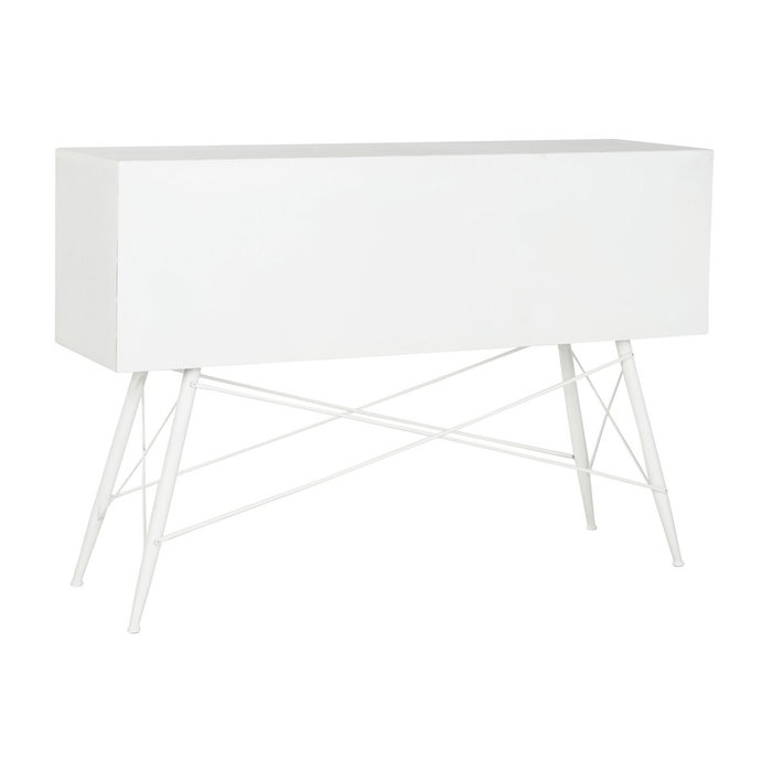 DKD Home Decor Consola de Metal y Cristal Blanco 120x35x80 cm