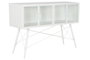 DKD Home Decor Consola Loft Blanco 35 x 80 x 120 cm Metal Cristal Puertas 4