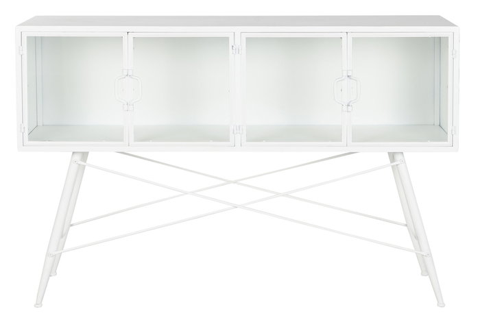 DKD Home Decor Consola Loft Blanco 35 x 80 x 120 cm Metal Cristal Puertas 4 DKD Home Decor Consola Loft Blanco 35 x 80 x 120 cm Metal Cristal Puertas 4