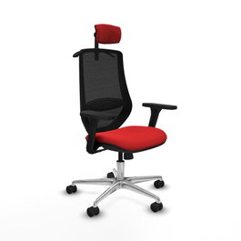 PIQUERAS Y CRESPO Silla de oficina Mardos con mecanismo Sincro, Rojo y Negro