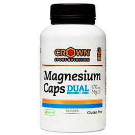 CROWN SPORT NUTRITION Magnesium Dual 90 Caps Bisglicinato Citrato Magnesio Vegano Alta Absorción