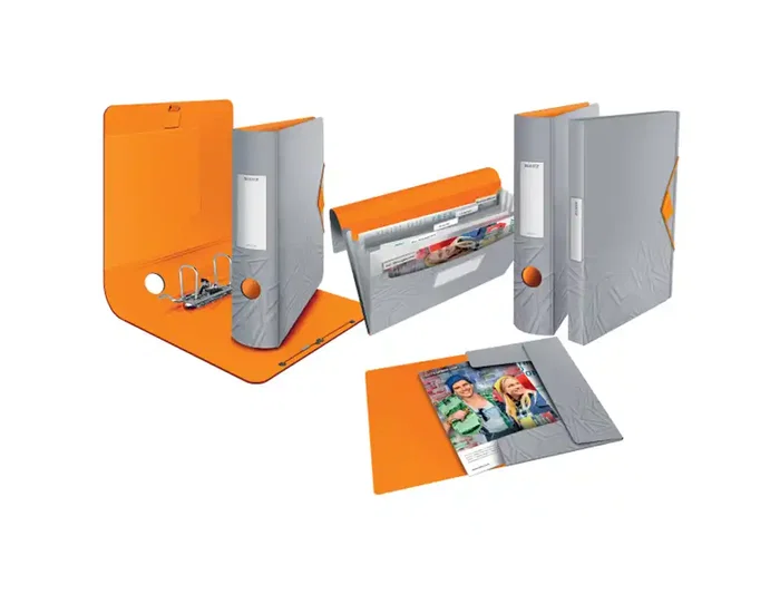 Leitz Archvador de palanca Active Urban Chic Polyfoam, DIN A4 (210x297 mm), lomo 82 mm, 2 anillas de 75 mm, color gris