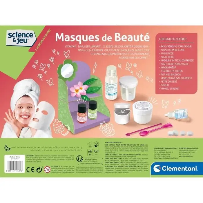 Clementoni Science & Jeu - Máscaras de belleza - Juego científico original para crear mascarillas naturales - Manual ilustrado paso a paso