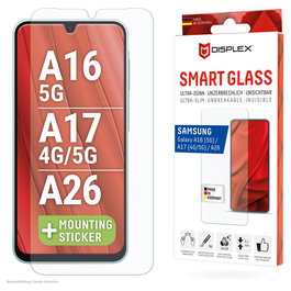 Displex 02072 Protector de Pantalla Cristal Inteligente 9H para Samsung Galaxy A26/A16 5G/A17 4G 5G, Ultra Delgado 0.3mm Anti-Huellas y Antiarrugas, Aplicación en Seco, 1 Unidad