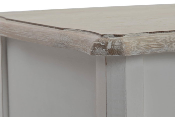 DKD Home Decor Set de 2 Mesitas Auxiliares Versalles3 de Abeto Natural y Blanco