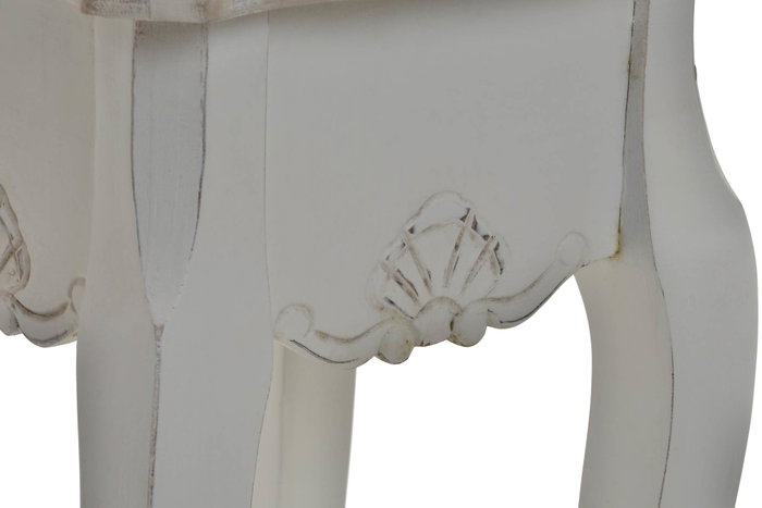 DKD Home Decor Set de 2 Mesitas Auxiliares Versalles3 de Abeto Natural y Blanco