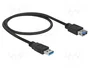 DeLOCK 85053 Cable de extensión USB tipo A de 0,5 m, 5 Gbps, Negro