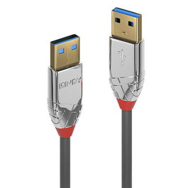 Lindy Cable USB 3.2 Type A a A 5m, SuperSpeed 5Gbps, Conectores Chapados en Oro de 24K, Triple Blindaje