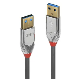 Lindy Cable USB 3.2 Gen 1 Cromo Line de Tipo A a A, 5m, Gris