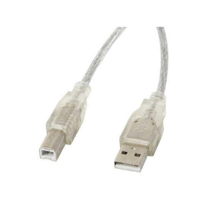Lanberg Cable USB 2.0 tipo A a tipo B, 3m, Transparente Lanberg Cable USB 2.0 tipo A a tipo B, 3m, Transparente