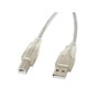 Lanberg Cable USB 2.0 tipo A a tipo B, 3m, Transparente