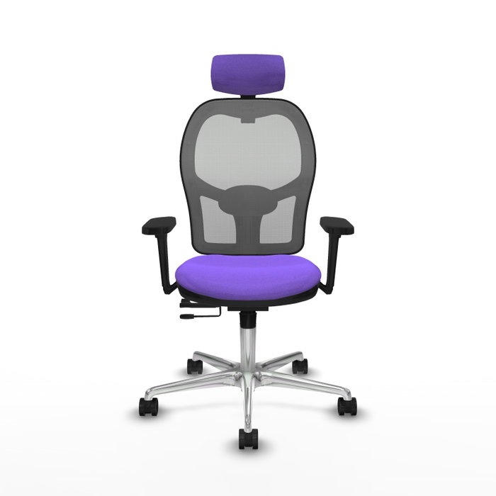 PIQUERAS Y CRESPO Silla de oficina Jorquera con mecanismo Sincro/Traslack, Tela Lila y Malla Gris