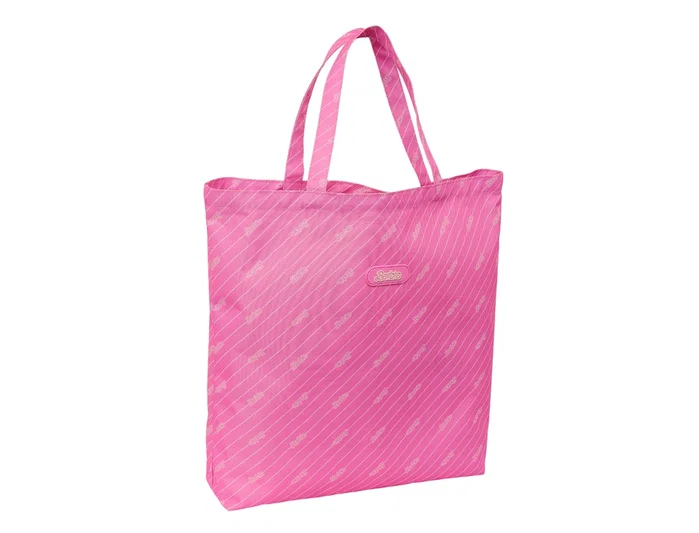 Safta Bolsa Shopping Barbie Logomania Rosa 50x45x10 cm