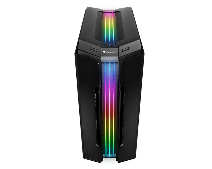 Cougar Gemini T Pro Midi Tower PC Negro Cristal Templado - Compatible con ATX, Micro-ATX, Mini-ITX, 17cm CPU Cooler, 40cm VGA, Ventana Lateral, Control RGB