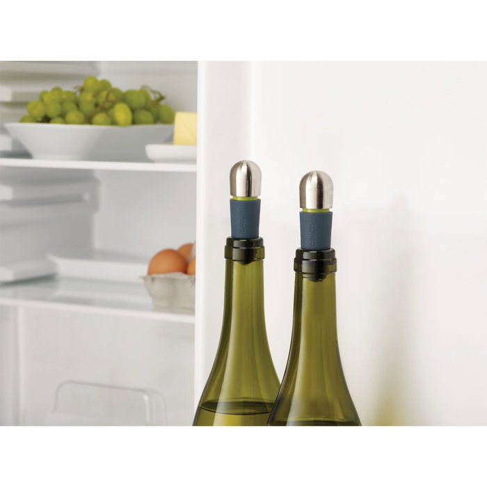 Joseph Joseph BarWise Tapones para Botellas de Vino Twist-lock Azul/Plata