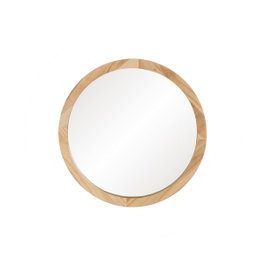 Ixia Espejo Decorativo de Madera Natural 40 x 40 cm