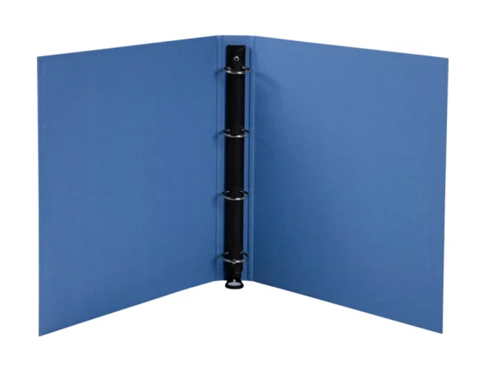 Exacompta Carpeta de 4 Anillas 30 mm Redondas Din A4 Cartón Forrado Azul Clean'Safe