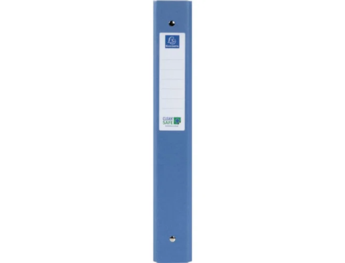 Exacompta Carpeta de 4 Anillas 30 mm Redondas Din A4 Cartón Forrado Azul Clean'Safe