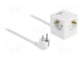 DeLOCK Extensión de Enchufe Cúbico 3 Tomas con Protección para Niños y USB, 1,5 m, Blanco