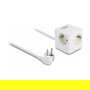 DeLOCK Regleta 3 Enchufes con Cubo, Carga USB 3.4A, Cable 1.5m, Blanco, 3680W, 250V, CEE 7/3, con Protección Infantil, Referencia Delock Steckdosenwürfel