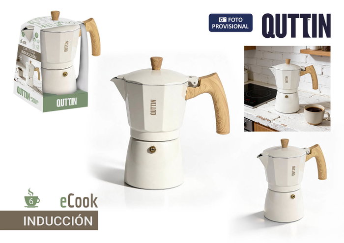 Quttin Cafetera de Inducción ECOOK de Aluminio para 6 Servicios Quttin Cafetera de Inducción ECOOK de Aluminio para 6 Servicios