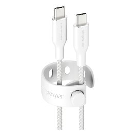 PanzerGlass empower by Racing Cable USB-C a USB-C 60W 1.2M USB 2.0 en Color Blanco Plateado