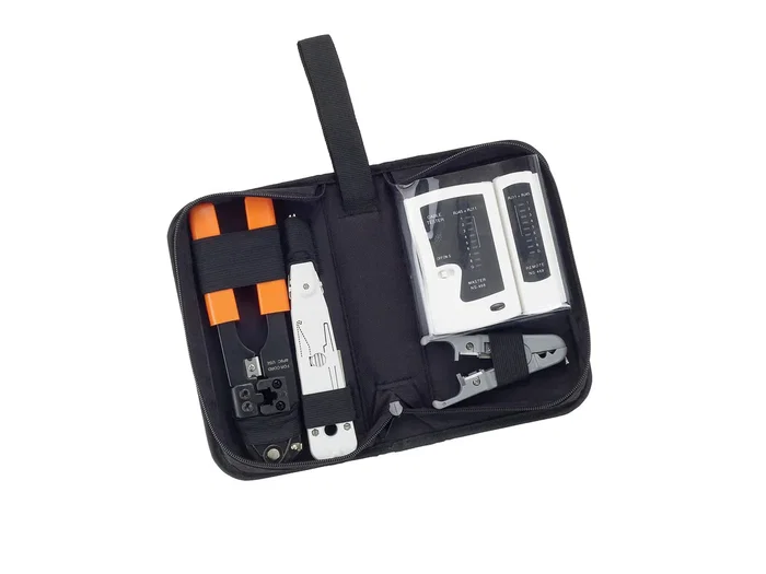 Equip Kit Herramientas Redes con Tester, Crimpadora RJ45, Pelacables, Crimpadora Impacto y Estuche