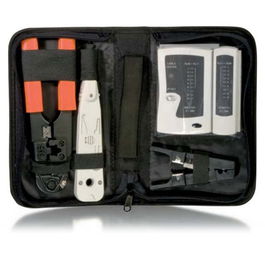 Equip Kit Herramientas Redes con Tester, Crimpadora RJ45, Pelacables, Crimpadora Impacto y Estuche