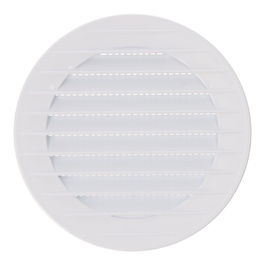 Edm Rejilla de ventilación redonda empotrable con mosquitera ø90mm ABS blanca
